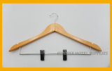Hotel Wooden Clothes Hanger with Metal Clip
