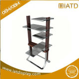 Stackable Stainless Metal Steel Floor Clothes Store Glass Shelving Display Stand Rack