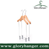 Nature Wooden Hanger Manufacture, Baby Wooden Hanger with Clips