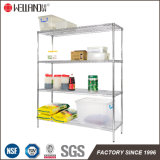Warehouse / Restaurant Storage 4 Tiers Chrome Plated Metal Wire Shelving Racking