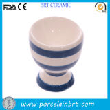 White and Blue Ceramic Cute Small Egg Cup