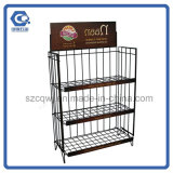 Supermarket Floor Stand 3-Tier Detachable Metal Wire Bread Display Rack