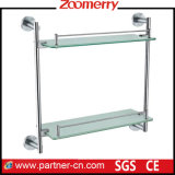 Manufacturers Stainless Steel 304 Bathroom Double Glass Shelf (06-3013)