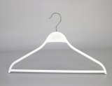 High-Grade White Gold Plastic Clothes Hangers with Bar