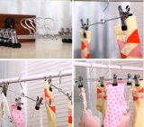 Clothes Trousers Skirt Socks Metal Bar with Anti Slip Clips Hanger