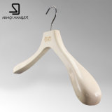 Washed Pure White Wooden Hanger for Men