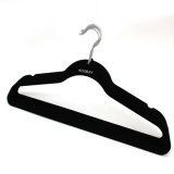 Black New Fashion Velvet Hanger, Multifunctional Velvet Hanger, Hot Sale Plastic Hanger