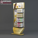 Floor Wood Hair Care Product Shampoo Display Shelves with Graphic Frame