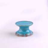 Vintage Blue Ceramic Candle Stands