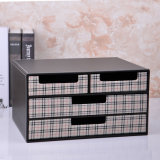 Luxury Grid Leather Office Stationery Drawer Box