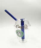 New Design Glass Water Smoking Pipes with Drink Cup Design