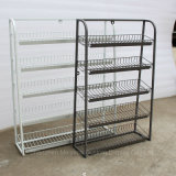 Supermarket Store Free Standing Multilayer Snack Rack Metal Wire Grid Display Stand