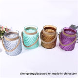 Fashion Portable Colorful Glass Candle Holders