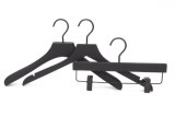 New Design Black Wooden Clothes Hanger for Coat/Suit/Pant