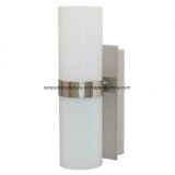 Round Glass Shade Hotel Wall Sconce with Rectangular Base