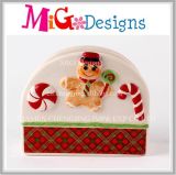 Enjoyable Christmas Ginger Bread Ceramic Napkin Holder Decoration