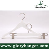 Fashion White Wooden Suit Hanger, Coat Hanger and Trousers Hanger