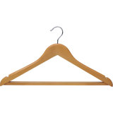 Hotel Natural Wood Male Hanger with Anti-Slip Rubber Ring
