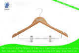 Wooden Clothes Hanger, Bamboo Suits Hanger with Metal Clips Ylbm3015-Ntlnbs1