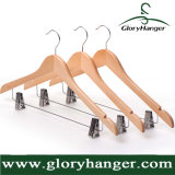Wooden Clothes Hanger with Trousers Clip