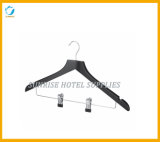 Luxury Black Wooden Clothes Hanger with Clips