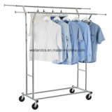 Commercial Grade Height Adjustable Double Rail Clothes Garment Display Rack for Boutiques
