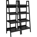 Wooden-Steel Home Accessories/ Fblack Ladder Frame Bookcases