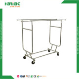 Single Collapsible Rolling Garment Rack for Storage