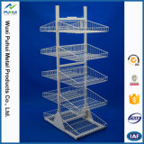 Double Sides Floor Standing Metal Wire Shelf Display Rack (PHY3031)