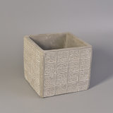 Square Concrete Candle Holder with Fashion Pattern