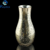 Golden Galvanized Glass Vase for Home Decoration