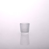 Small Pressed Embossment DOT Candle Holder Glass