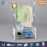 Single Rod Clothes Hanger Extendable with Plastic Hat Hook Movable