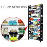 10 Tiers Shoes Stackable Knocked Down Shoe Rack