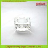 Square Shape Glass Candle Holder for One Piece Tealight Candle