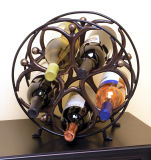 Metal 7 Bottles Round Wine Holder Basket