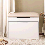 White Shoe Storage Cabinet with Seat