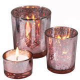Electroplate Art Craft Glass Holder Candle for Luxury Christmas