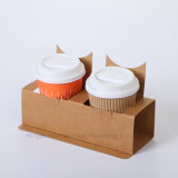 Disposable Kraft Paper Cola 2 Cups Holder Take out Container