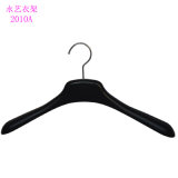 Manufature Dongguan 18 Inches Jacket Display Wholsale Custom Black Plastic Garment Hanger