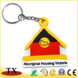 House Shape PVC Key Chain with Ring for Promotion Gifts