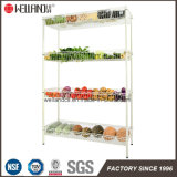 New Product NSF 4 Tiers Supermarket Fruit & Food Display Chrome Wire Basket Rack