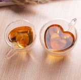 Heat Resistant Double Wall Heart Shape Glass Cup From Chinese Factory