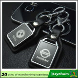 Leather Zinc Alloy Material Car Emblem Keychain