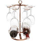 House Using Metal Wine Bottle Rack with Cup Holder