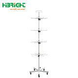 Rotating Wire Hooks Spinner Floor Display Stand
