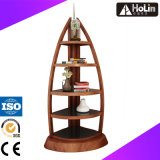 Home Furniture Wooden Boat Shaped Book Shelf for Display