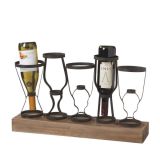 Bar Wine Desplay Holder with Wooden Base
