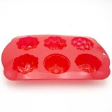 High Quality Silicone Non-Stick 6 Cup Flower Shape Muffin Pan Cup Cake Mould