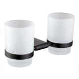 Oil Rubber Brushed Bathroom Accessories Double Tumbler Holder